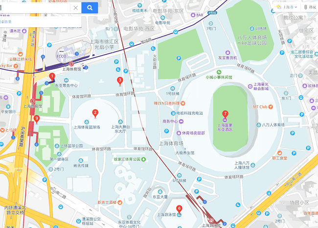 上海体育館敷地内map